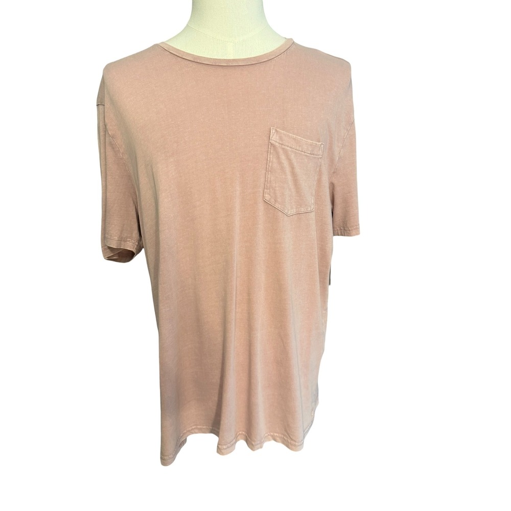 Abound Mens XL Short Sleeve Pocket Tee Shirt Cotton Faded Pink Clay Crew Neck